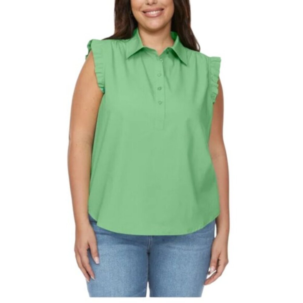 NEW Loft Ruffle Sleeveless Blouse | Green